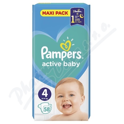 Pampers Active Baby 4 Maxi 9-14kg 58ks