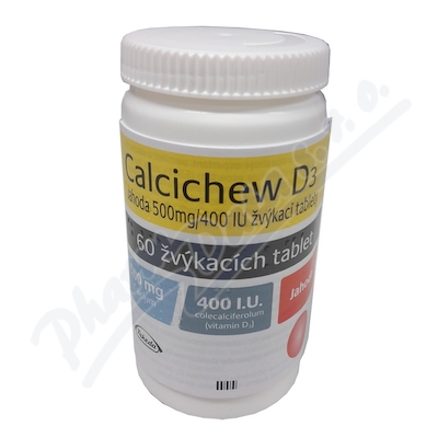 Calcichew D3 Jahoda 500 mg/400 IU por.tbl.mnd.60