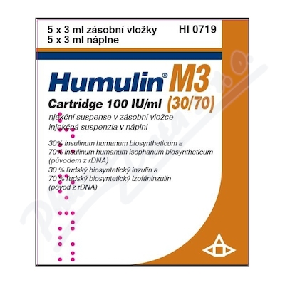 Humulin M3 (30/70)cartr.100IU/ml inj.sus.zvl.5x3ml