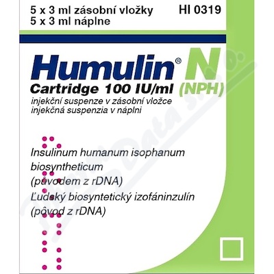 Humulin N (NPH) cartr. 100IU/ml inj.sus.zvl.5x3ml