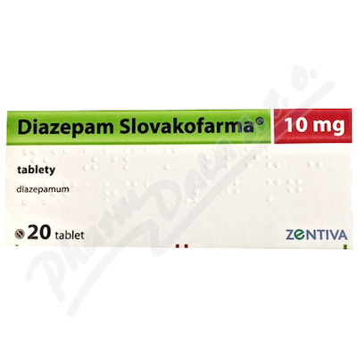 Diazepam Slovakofarma 10mg tbl.nob. 20 (1x20)