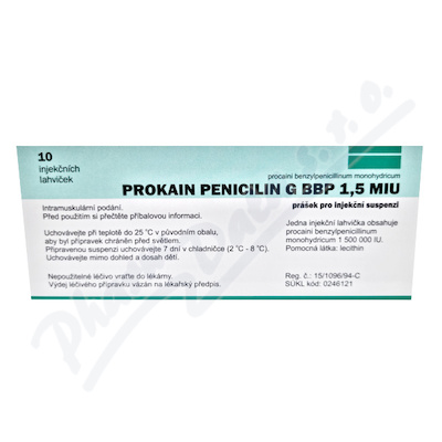 Prokain Penicilin G BBP 1.5MIU inj.plv.sus.10