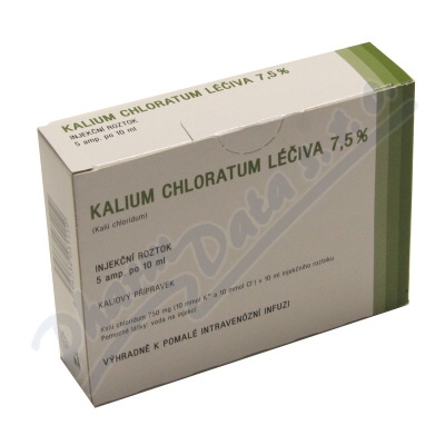 Kalium Chloratum 7.5% inj.5x10ml 7.5% Léčiva