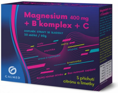 Magnesium 400mg+B komplex+C 30 sáčků Galmed