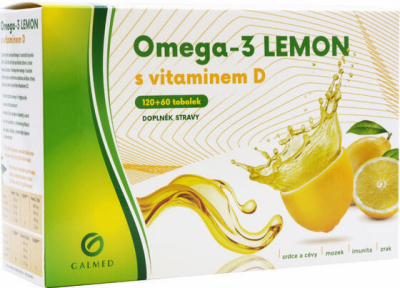 Omega-3 LEMON rybí olej s vit.D tob.180 Galmed