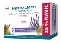 HerbalMed pastilky Dr.Weiss Šalvěj+ženš.vit.C 24+6