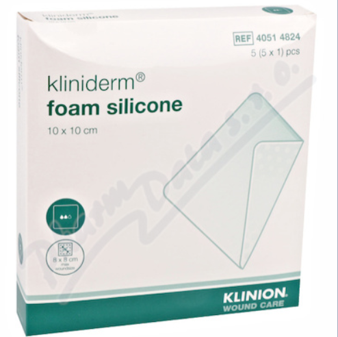 Pěnový Silikonový Obvaz Kliniderm 10x10 cm, 5 ks