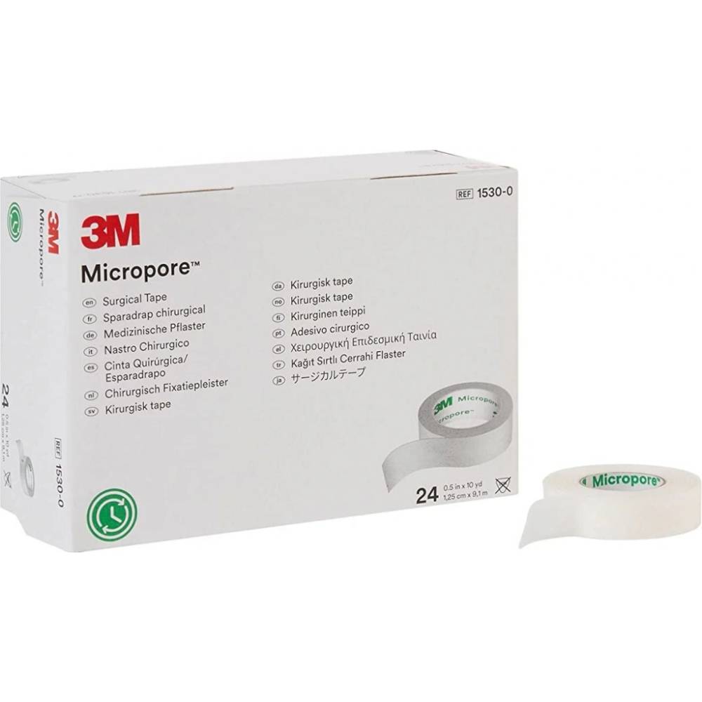 3m Micropore papírová náplast bílá 1.25cmx9.1m 24ks