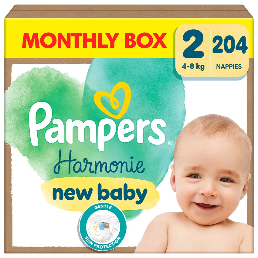 Pampers Harmonie New Baby 2 plenky 4-8kg 204ks