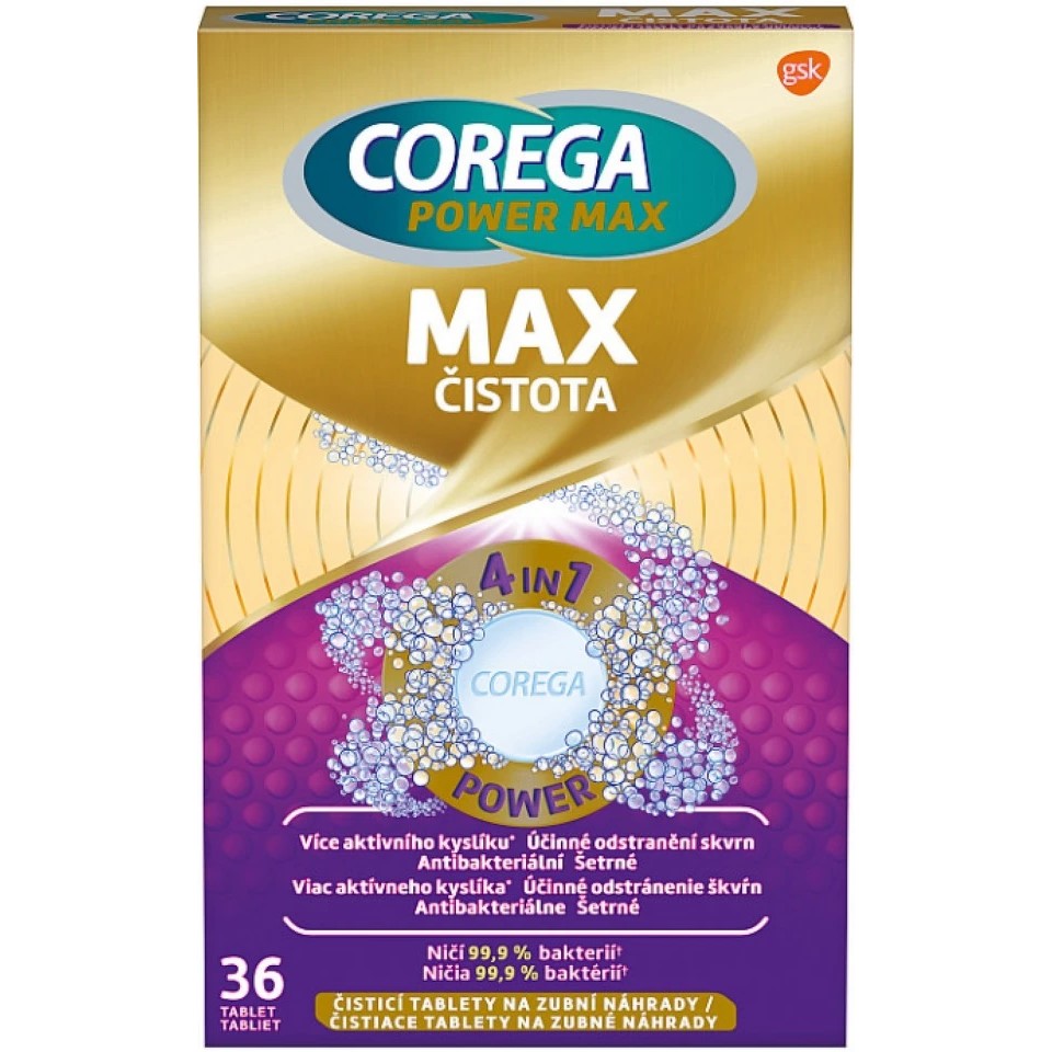 Corega Power Max čistící tablety 36 ks