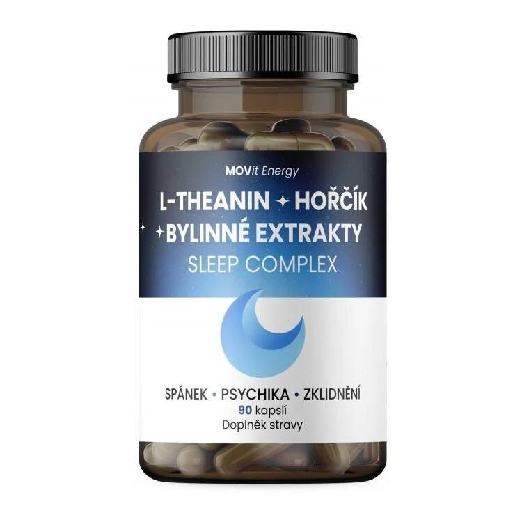 MOVit Sleep Complex L-theanin+hořčík+bylinné extrakty 90 kapslí