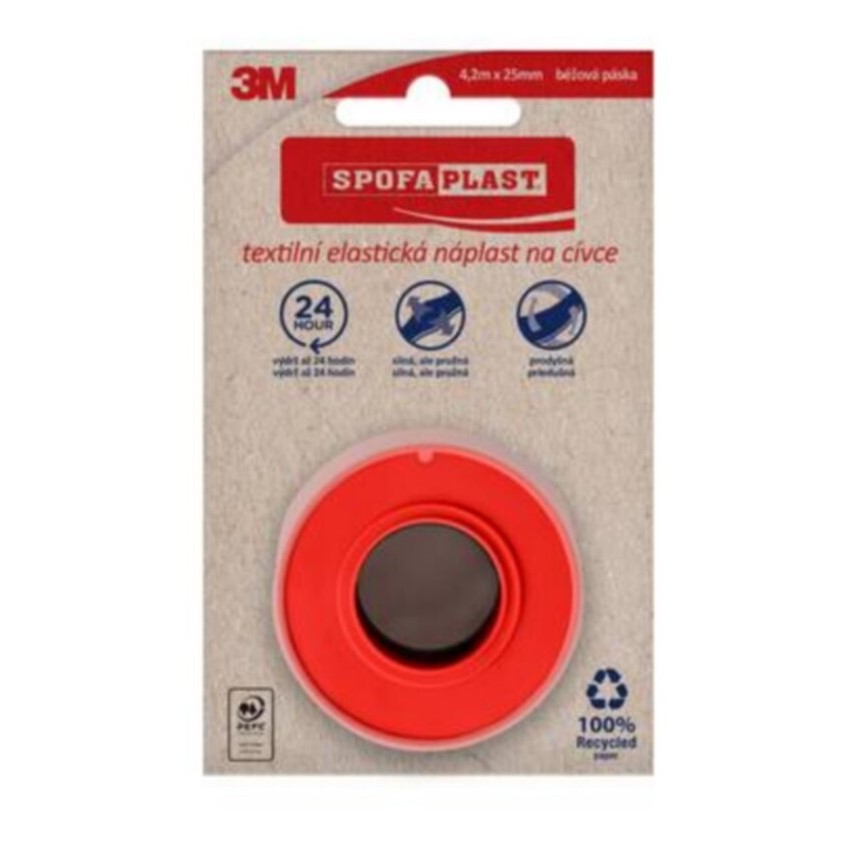 3M Spofaplast 132N Textilní elastická náplast na cívce 4.2mx25mm