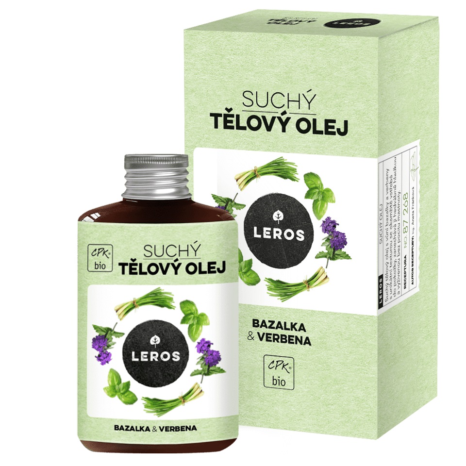 Leros Suchý tělový olej bazalka & verbena 100 ml