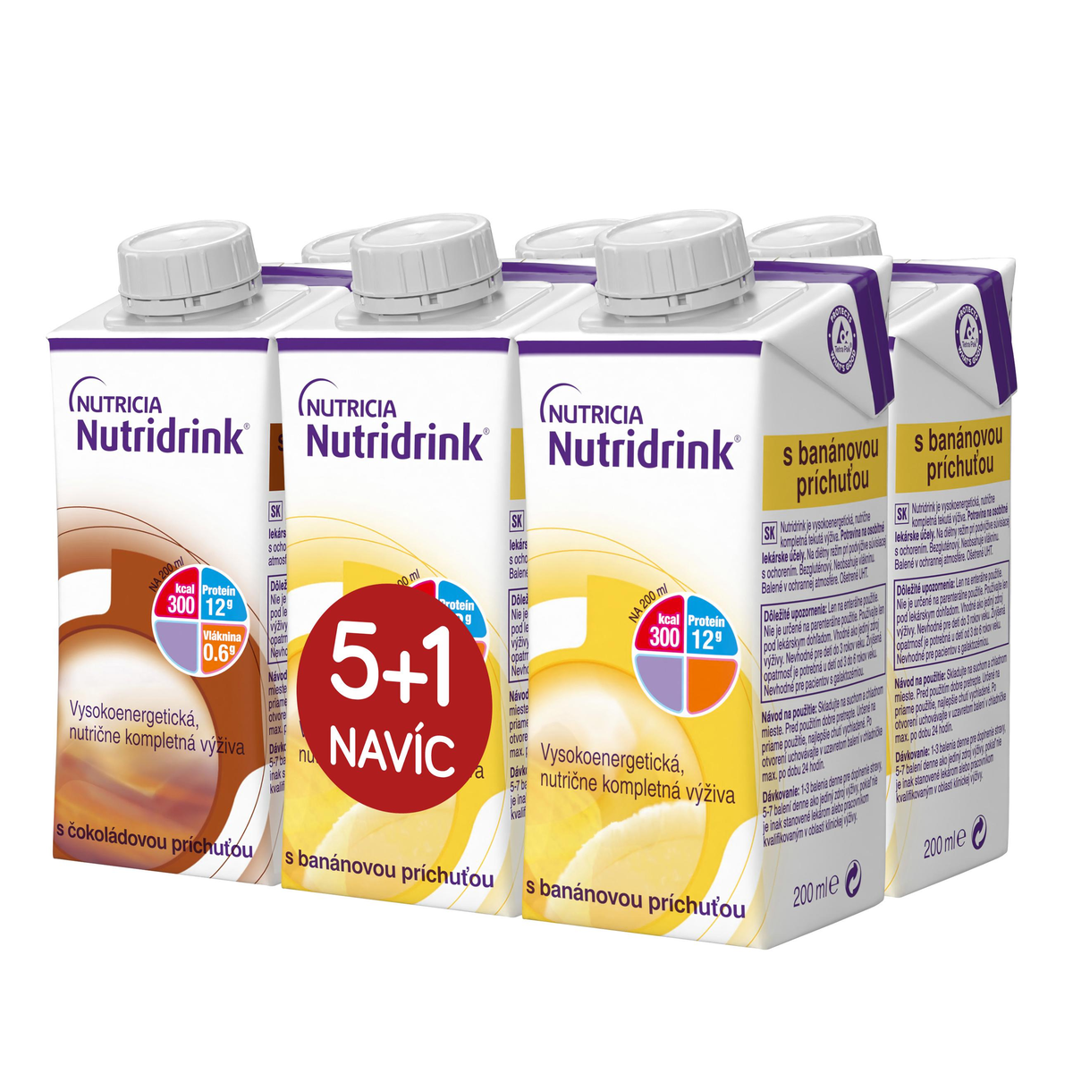 Nutridrink Balíček 5+1 (čokoláda-banán) 6x200ml
