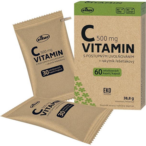 Vitar Vitamin C 500mg + rakytník EKO 60 kapslí