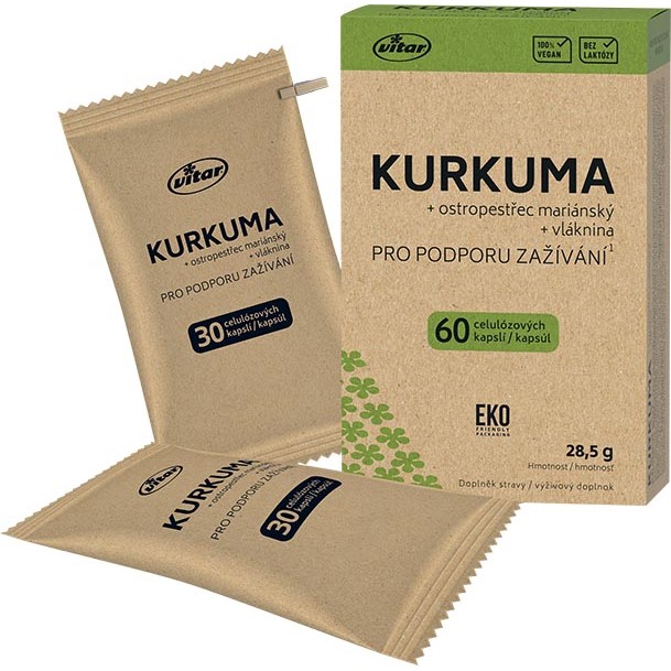 Vitar Kurkuma + ostropestřec EKO 60 kapslí