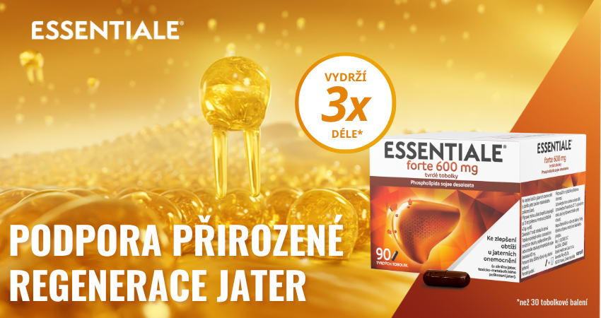 Essentiale forte – banner o podpoře regenerace jater
