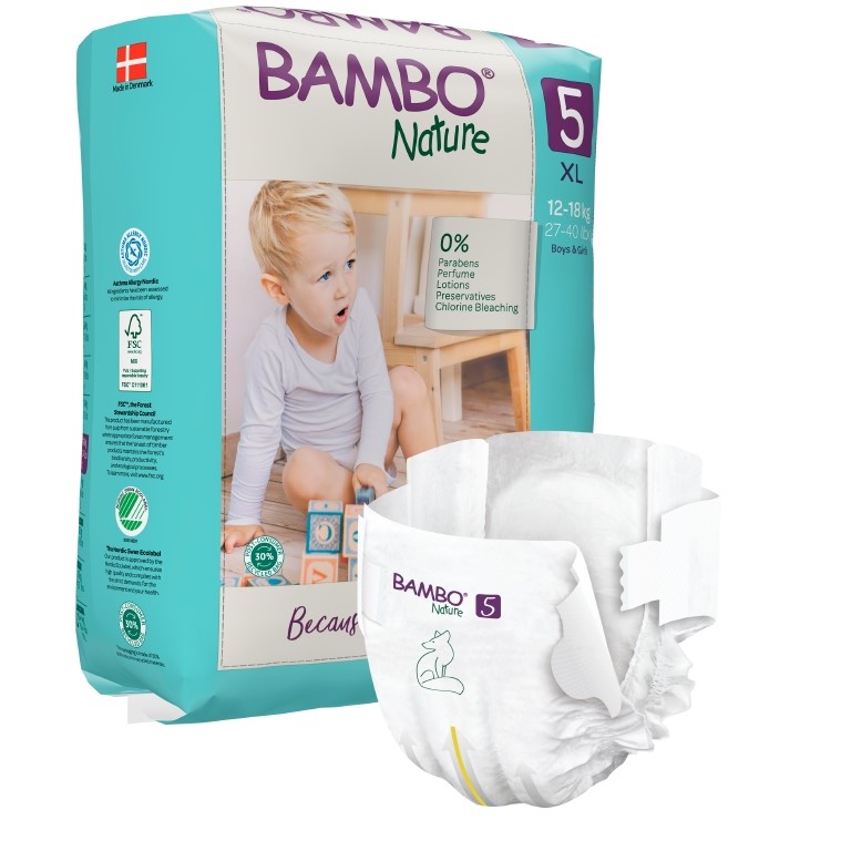 Bambo Nature 5 kalhotky absorpční dětské, zalepovací, 12-18 kg, 22ks