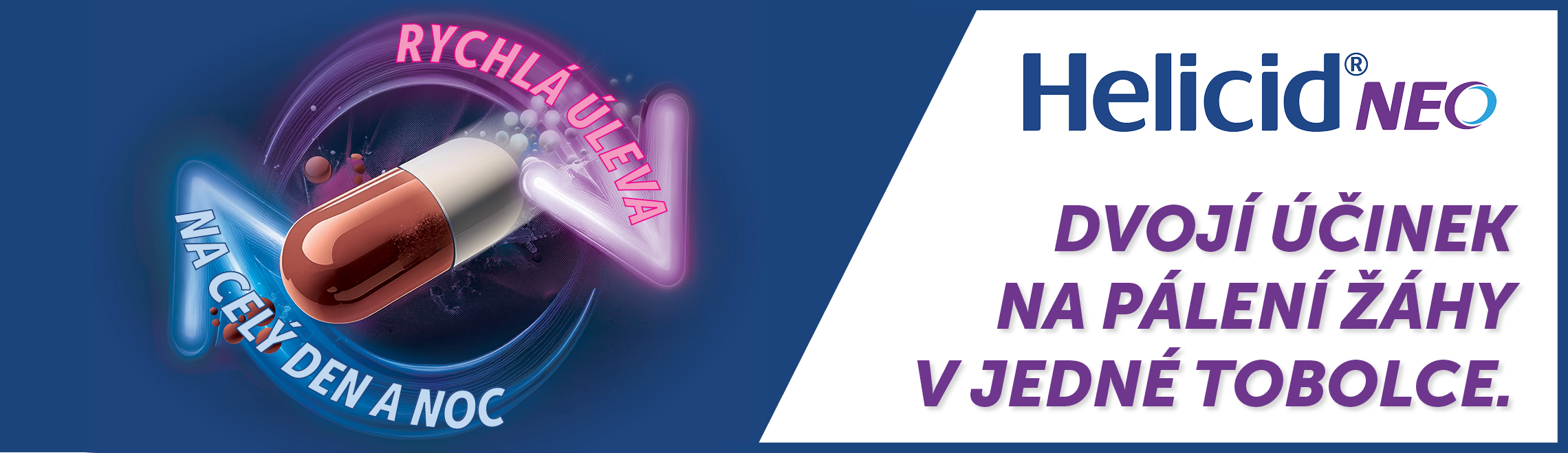 Dvojí účinek Helicid NEO - rychlá úleva a dlouhodobá ochrana žaludku