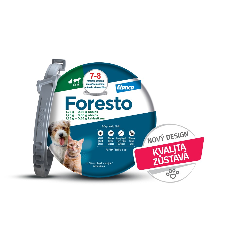 Foresto 1.25g+0.56g obojek kočky a psy do 8kg 38cm