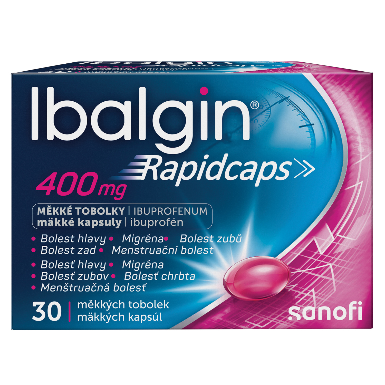 Ibalgin Rapidcaps 400 mg – měkké tobolky na rychlou úlevu od bolesti