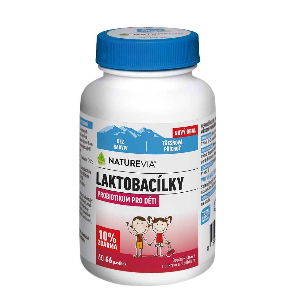 Naturevia Laktobacílky třešňové 66 pastilek