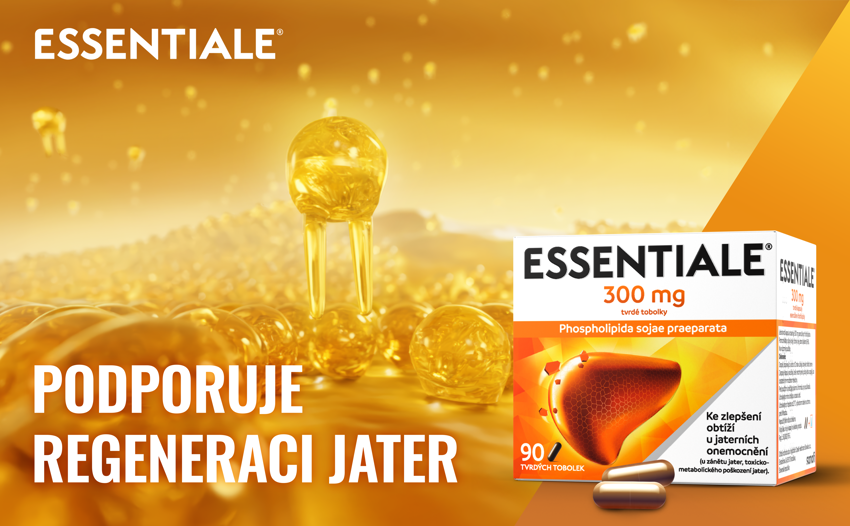 Essentiale forte – banner o podpoře regenerace jater