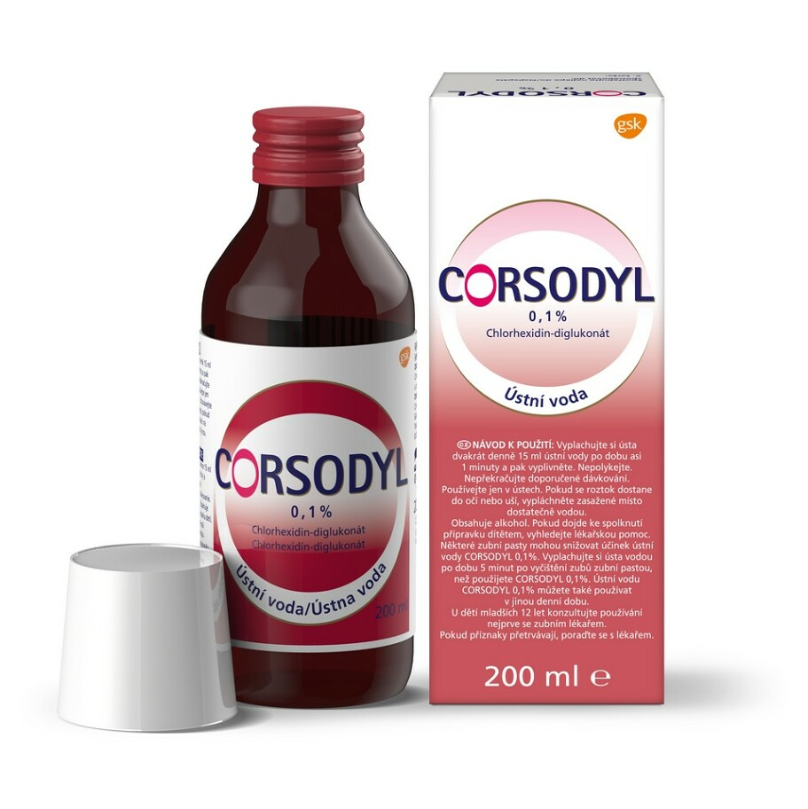 Corsodyl 0.1% ústní voda 200ml