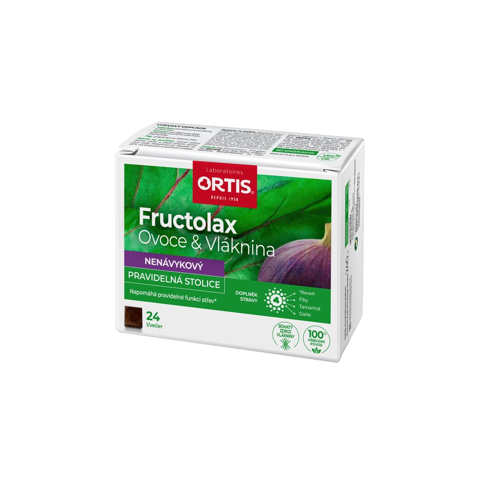 Fructolax Ovoce&vláknina žvýkací kostky 24ks