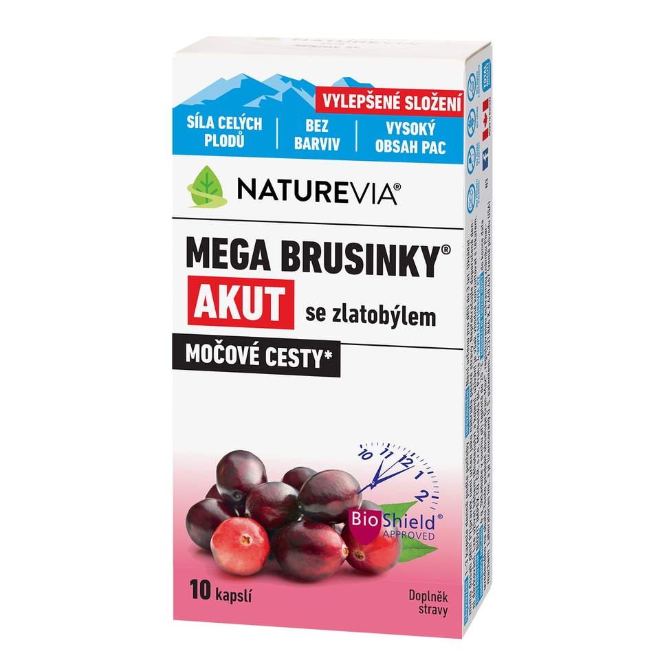 Naturevia Mega Brusinky Akut 10 kapslí