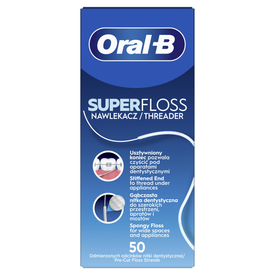 Oral-B SuperFloss dentální nit nastříhané pásky 50ks