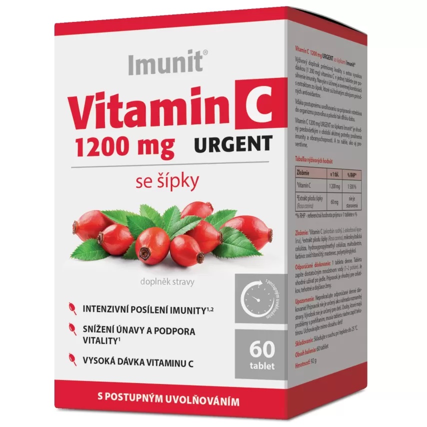 Vitamin C 1200 mg Urgent se šípky Imunit 60 tablet