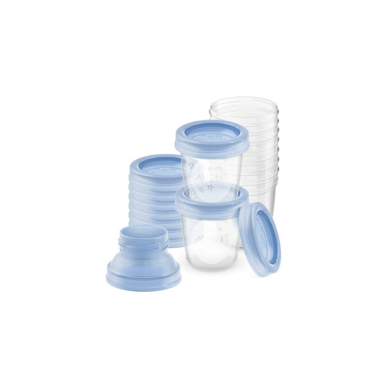 Avent Via Zásobníky 10x180ml S Víčky+adaptér