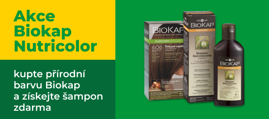Při koupi přírodní barvy Biokap Nutricolor získáte obnovující šampon zdarma!