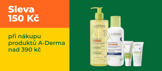Sleva 150 Kč na produkty značky A-Derma nad 390 Kč