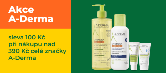 A-Derma: sleva 100 Kč při nákupu nad 390 Kč