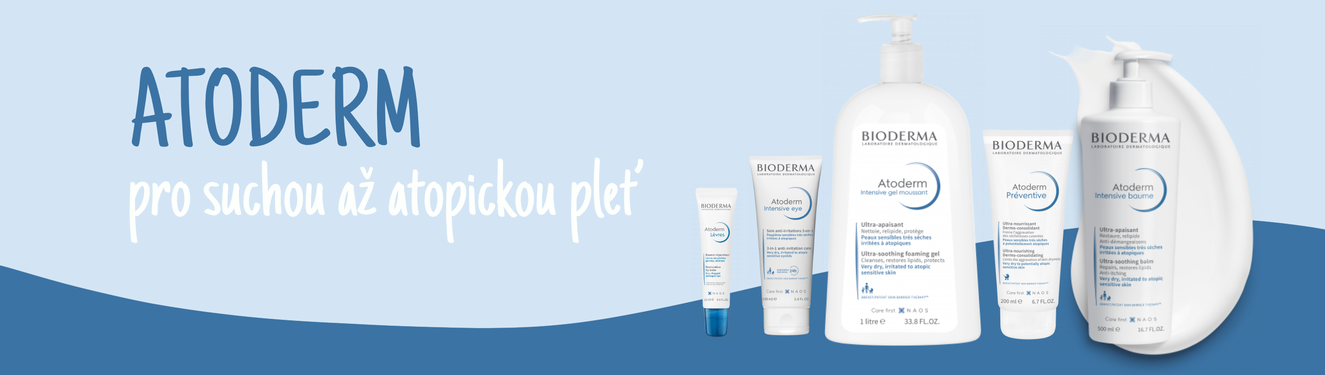 Atoderm - Normální, suchá, podrážděná až atopická pokožka