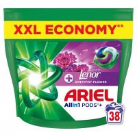 Ariel + Lenor Amethys flower Allin1 gelové kapsle na praní 38ks