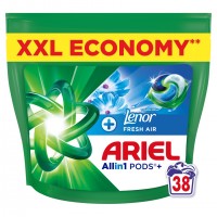 Ariel + Lenor Fresh Air Allin1 gelové kapsle na praní 38ks