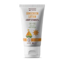 Woodenspoon Opalovací tělové mléko Baby&Family SPF30 v tubě - neviditelný zinek 100ml