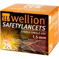 Wellion Safety jednorázové bezpečnostní lancety 28g 100ks