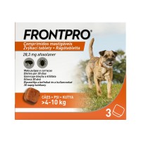 Frontpro Antiparazitární žvýkací tablety pro psy (4-10 kg) 3 tablety
