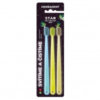 Herbadent Star Dětský svítící zubní kartáček, velmi jemné vlákno 3 ks