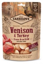 Carnilove Raw freeze-dried snacks venison&turkey 60g