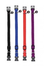 Obojek kočka nylon elastický s rolničkou 32cm mix barev Tr