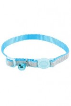 Obojek kočka Shiny nylon modrý 10mm/30cm Zolux