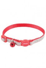 Obojek kočka Shiny nylon červený 10mm/30cm Zolux
