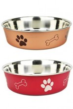 Miska nerez tlapka kost mix barev 1,4l 21cm Trixie