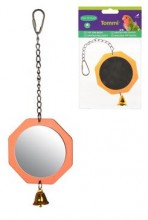 Hračka pro exoty zrcátko kulaté se zvonkem
