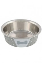 Miska nerez se silikon pláštěm bílošedá 0,4l 14cm Trixie